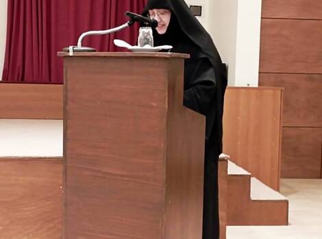 Oμιλία της γερόντισσας Σωφρονίας, Καθηγουμένης της Ιεράς Μονής Αγίας Τριάδος Ακράτας Αιγιαλείας,  με θέμα: «Η παρουσία του Αγίου Πνεύματος στη ζωή μας».
